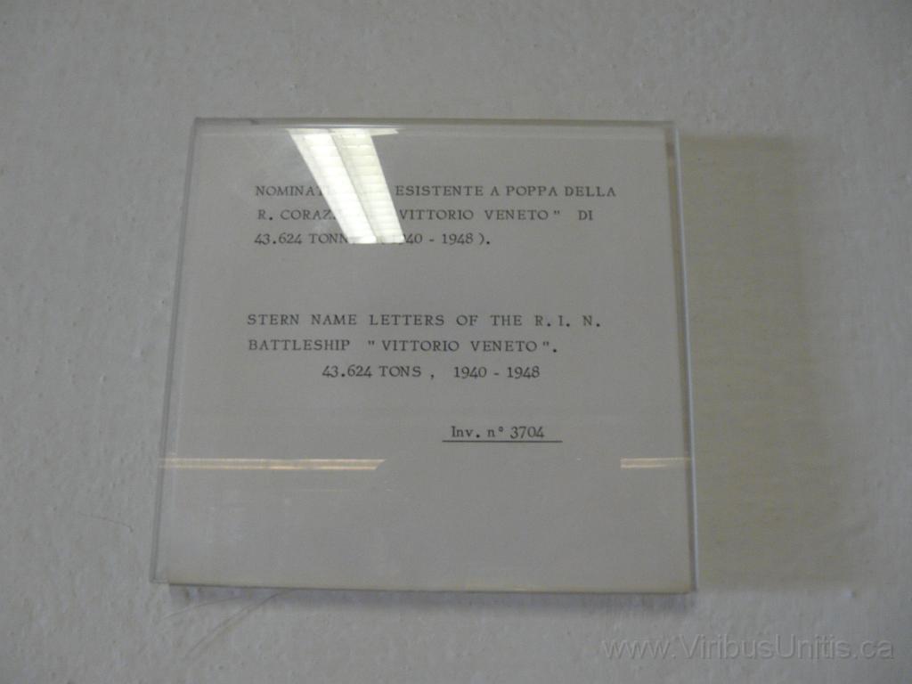 P1060790.JPG - Stern Name Letters of Italian Battleship Vittorio Veneto