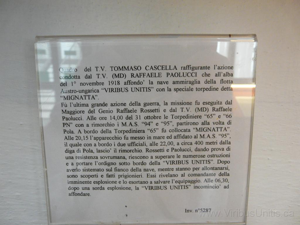 P1060825.JPG - Italian human torpedo assualt on AH Navy Battleship Viribus Unitis